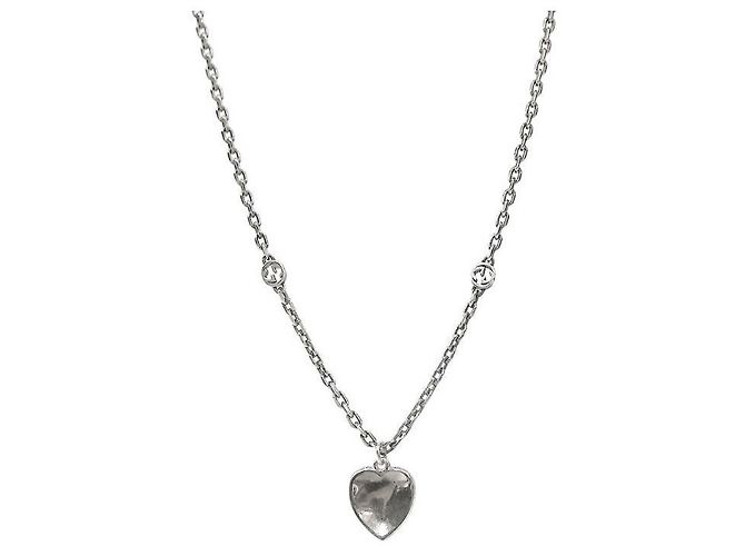 Gucci Collana in argento con cuori intrecciati blu - vista 2