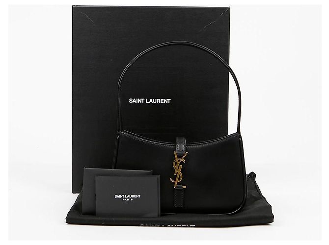 Borsa a mano Saint Laurent Le 5 A 7 in pelle nera Nero - vista 3