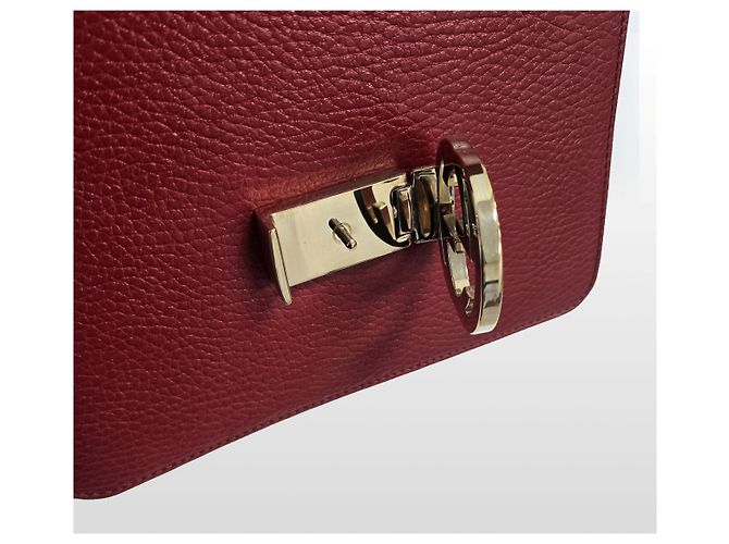Gucci Picca tracolla piccola in pelle grana Interlocking Rossa Rosso - vista 8