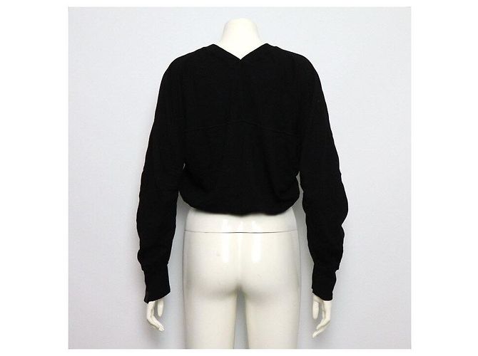 Bottega Veneta V-Ausschnitt Strickpullover für Damen aus schwarzer Merinowolle - Ansicht 4