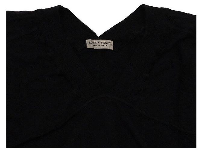 Bottega Veneta V-Ausschnitt Strickpullover für Damen aus schwarzer Merinowolle - Ansicht 5