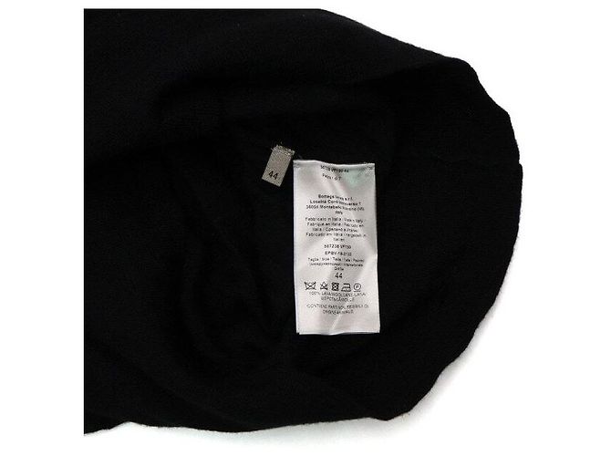 Bottega Veneta V-Ausschnitt Strickpullover für Damen aus schwarzer Merinowolle - Ansicht 6