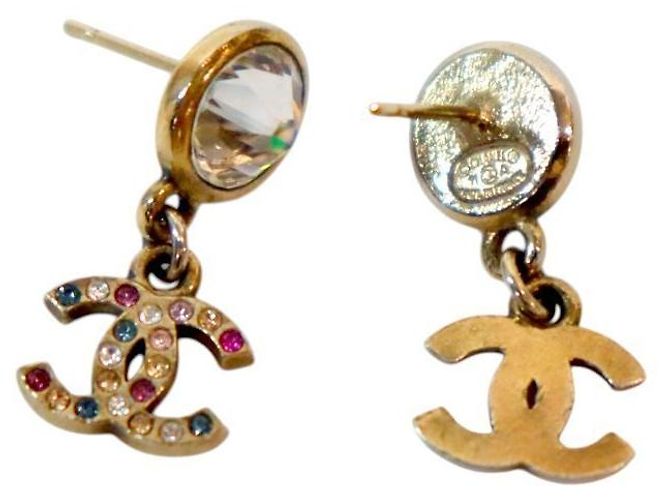 Chanel Cubic Drop CC Ohrringe Golden - Ansicht 4