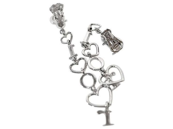 Orecchini a goccia con cuore Dior argento - vista 4