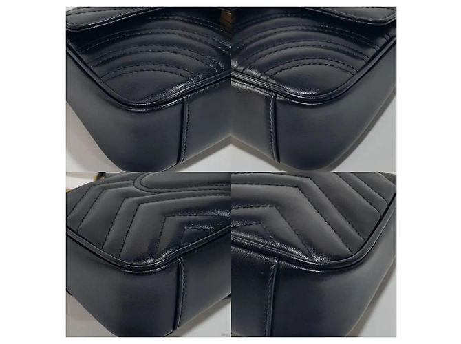Gucci Mini Borsa a Tracolla Marmont Matelassé Nero - vista 7