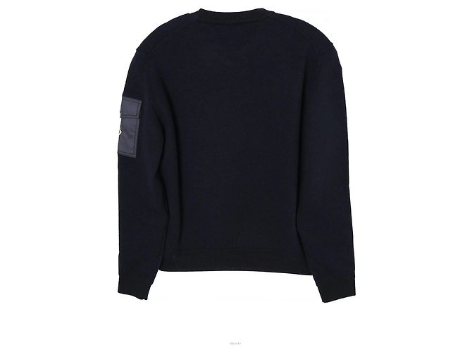 Moncler Wollstrickpullover Rundhals Navy Blau - Ansicht 2