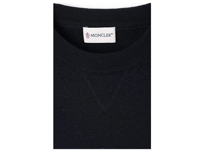 Moncler Wollstrickpullover Rundhals Navy Blau - Ansicht 3