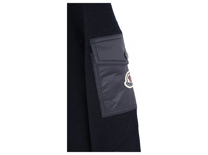 Moncler Wollstrickpullover Rundhals Navy Blau - Ansicht 4