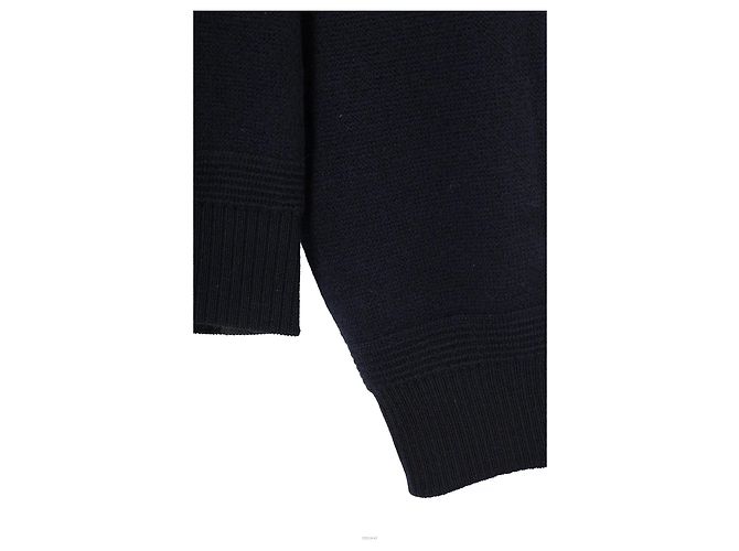 Moncler Wollstrickpullover Rundhals Navy Blau - Ansicht 6