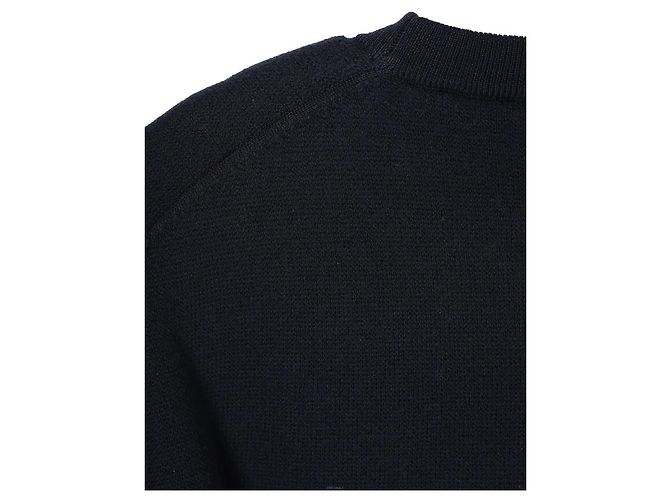 Moncler Wollstrickpullover Rundhals Navy Blau - Ansicht 7