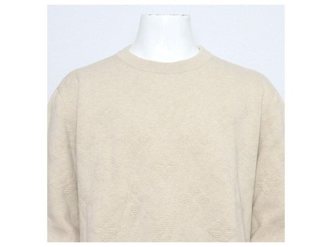 Louis Vuitton Herren Strick-T-Shirt Pullover mit geprägtem Monogramm Blau - Ansicht 2