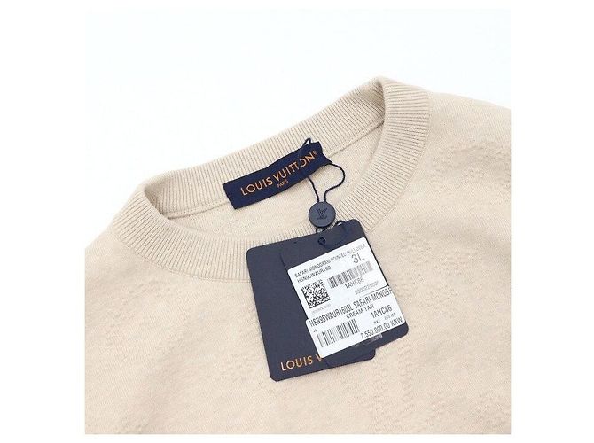 Louis Vuitton Herren Strick-T-Shirt Pullover mit geprägtem Monogramm Blau - Ansicht 5