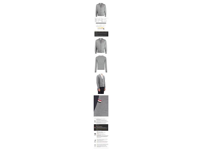 Thom Browne Merinowoll-Cardigan mit dreifarbigen Streifen Grey Braun - Ansicht 2