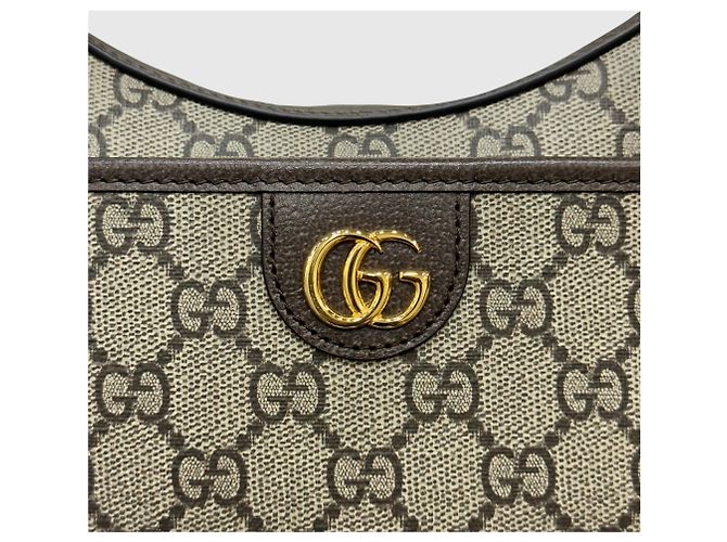 Gucci Borsa a tracolla Super Mini Ophidia GG Beige Ebony Marrone - vista 9