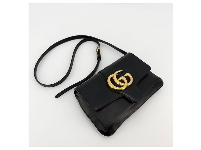 Borsa Gucci GG Marmont Ali in pelle nera Nero - vista 2