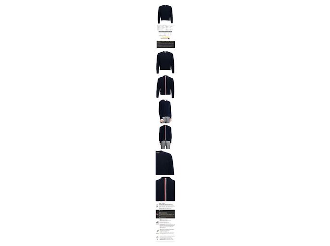 Thom Browne Runder Wollstrick mit drei Streifen in Navy Blau - Ansicht 2
