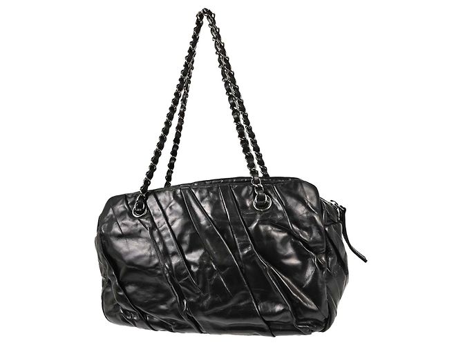 Chanel Twisted Bowling in vitello lucido Nero - vista 2