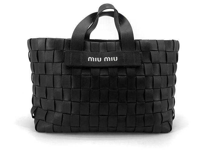 Miu Miu Borsa Tote e Borsa a Tracolla in Napa Nero - vista 2
