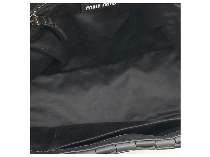 Miu Miu Borsa Tote e Borsa a Tracolla in Napa Nero - vista 7