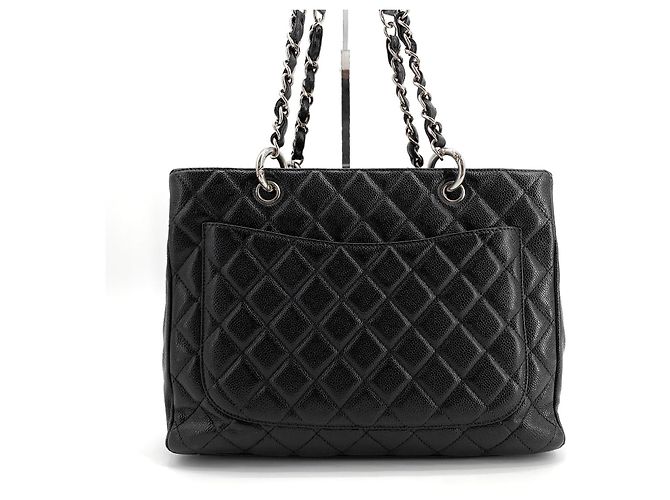 Chanel Borsa a Tracolla Caviar Grand Shopping Nero - vista 10