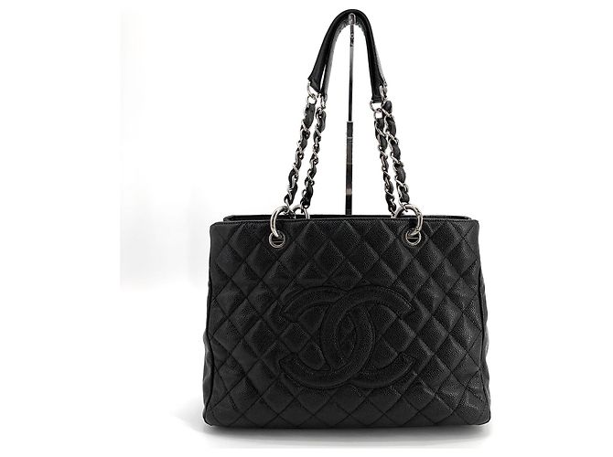Chanel Borsa a Tracolla Caviar Grand Shopping Nero - vista 8