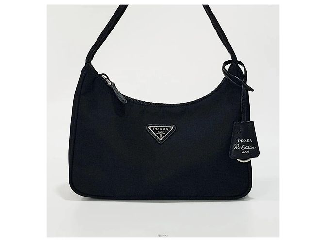 Prada Borsa Hobo in Re-Nylon Nero - vista 2