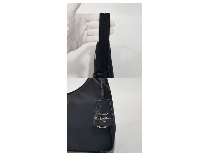 Prada Borsa Hobo in Re-Nylon Nero - vista 6