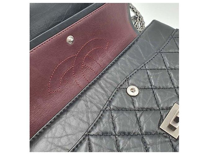 Borsa Chanel 2.55 Nera Argentata Nero - vista 11