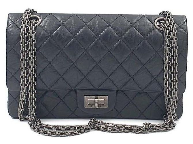 Borsa Chanel 2.55 Nera Argentata Nero - vista 2
