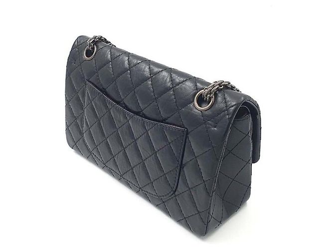 Borsa Chanel 2.55 Nera Argentata Nero - vista 4
