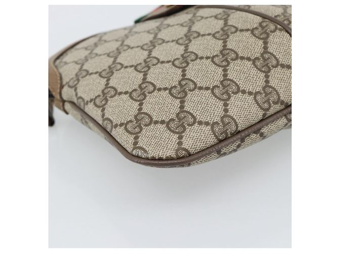 GUCCI GG Supreme Web Sherry Line Bag PVC Beige Gold 98 02 047 - vista 11