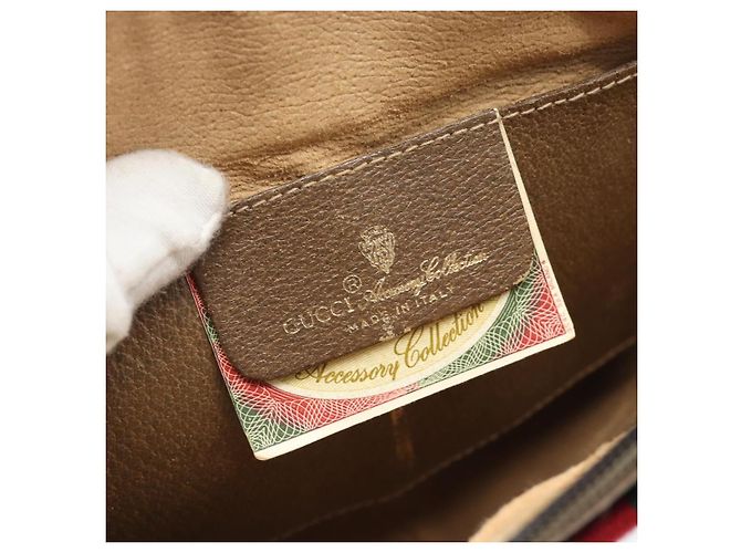 GUCCI GG Supreme Web Sherry Line Bag PVC Beige Gold 98 02 047 - vista 15