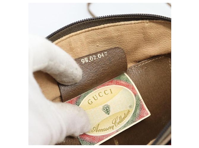GUCCI GG Supreme Web Sherry Line Bag PVC Beige Gold 98 02 047 - vista 20