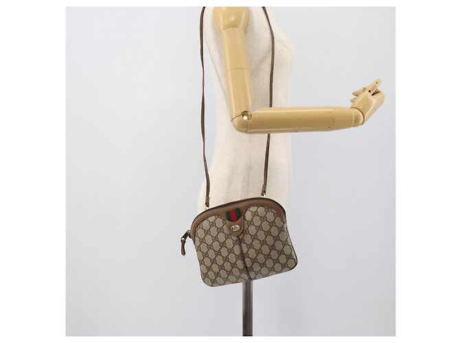 GUCCI GG Supreme Web Sherry Line Bag PVC Beige Gold 98 02 047 - vista 21