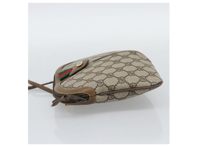 GUCCI GG Supreme Web Sherry Line Bag PVC Beige Gold 98 02 047 - vista 4