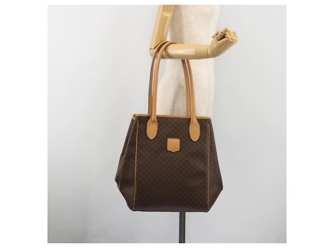Céline CELINE Macadam Tote Bag PVC Leather Brown Gold Tone - vista 23