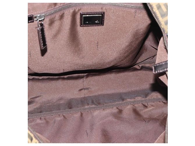 FENDI Zucca Canvas Tote Bag Nylon Black Brown - vista 10
