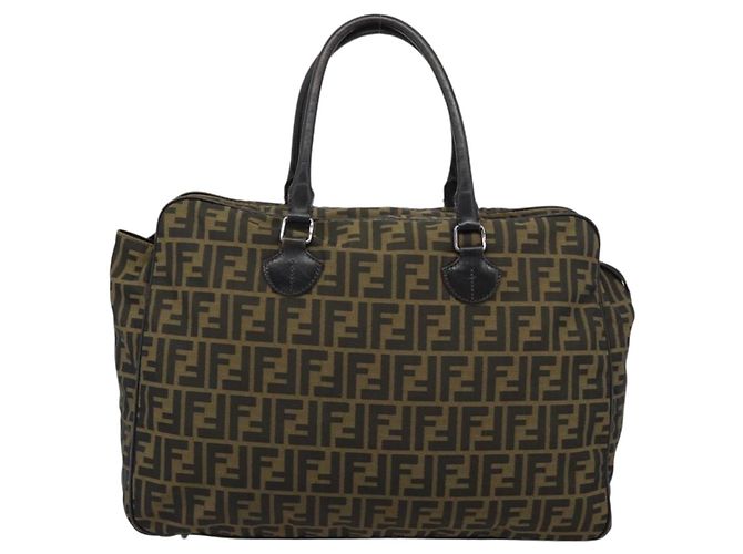 FENDI Zucca Canvas Tote Bag Nylon Black Brown - vista 13