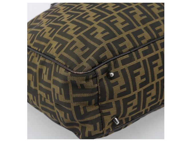 FENDI Zucca Canvas Tote Bag Nylon Black Brown - vista 15