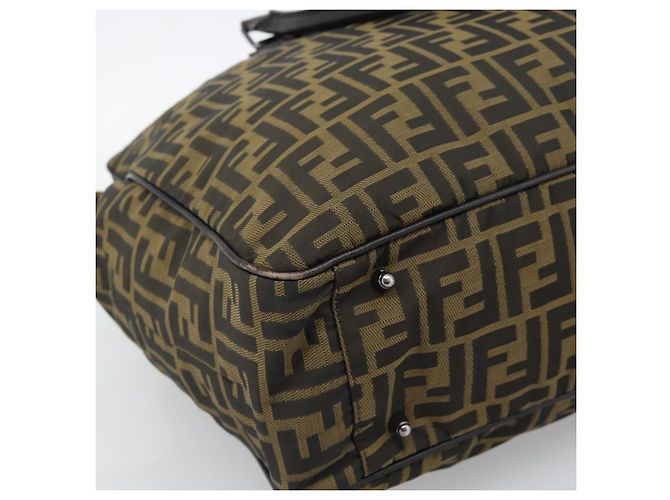 FENDI Zucca Canvas Tote Bag Nylon Black Brown - vista 17