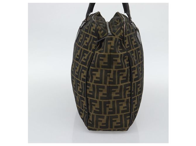 FENDI Zucca Canvas Tote Bag Nylon Black Brown - vista 3
