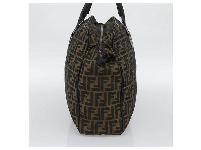 FENDI Zucca Canvas Tote Bag Nylon Black Brown - vista 4
