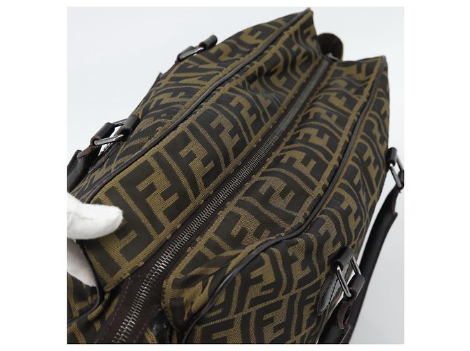 FENDI Zucca Canvas Tote Bag Nylon Black Brown - vista 6