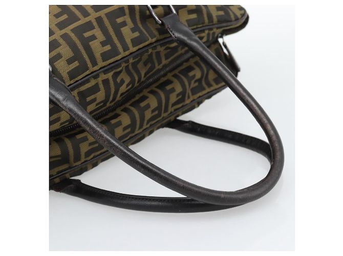FENDI Zucca Canvas Tote Bag Nylon Black Brown - vista 7