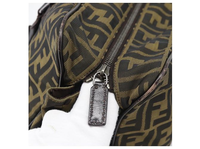 FENDI Zucca Canvas Tote Bag Nylon Black Brown - vista 9