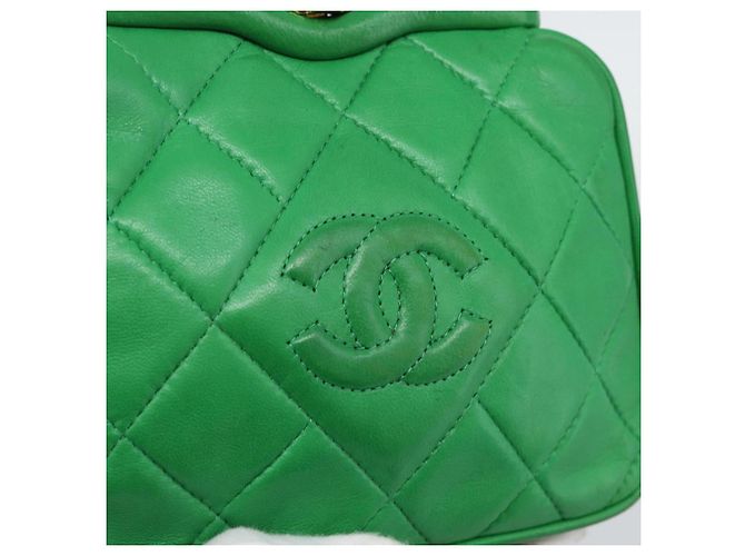 CHANEL COCO Mark Matelasse Chain Shoulder Bag Lamb Skin Green Gold - vista 16