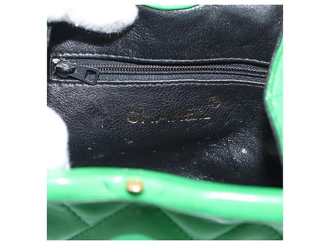CHANEL COCO Mark Matelasse Chain Shoulder Bag Lamb Skin Green Gold - vista 17