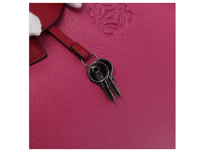 LOEWE Amazona 35 Hand Bag Leather Pink Silver - vista 10