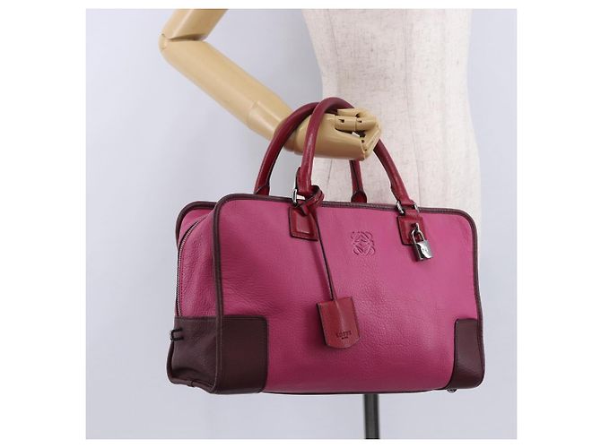 LOEWE Amazona 35 Hand Bag Leather Pink Silver - vista 24
