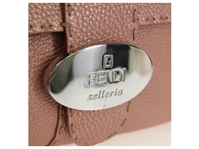FENDI Celeria Baguette Shoulder Bag Leather Pink Silver - vista 17